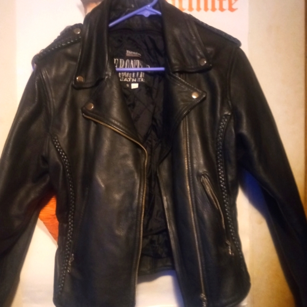 Authentic leather biker jacket